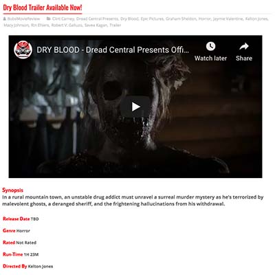 Dry Blood Trailer Available Now!